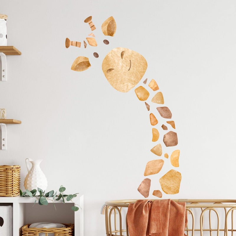 Kasubeso Large Giraffe Wall Decal, Cute Giraffe Wall Stickers, DIY Safari Animal Wall Decor for Nursery Baby Bedroom Kindergarten - Image 5